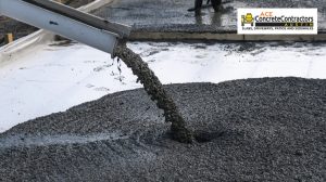 cement truck pouring wet concrete