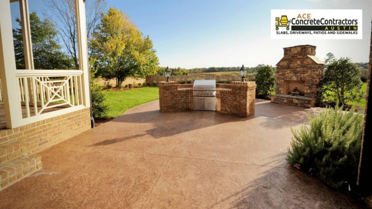 stained concrete patio floor