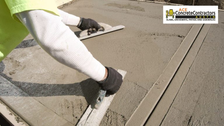 concrete contractor installing a new sidewalk