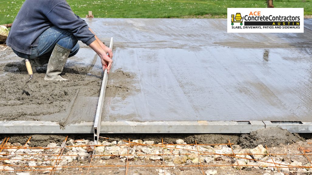 person doing concrete slab flatwork