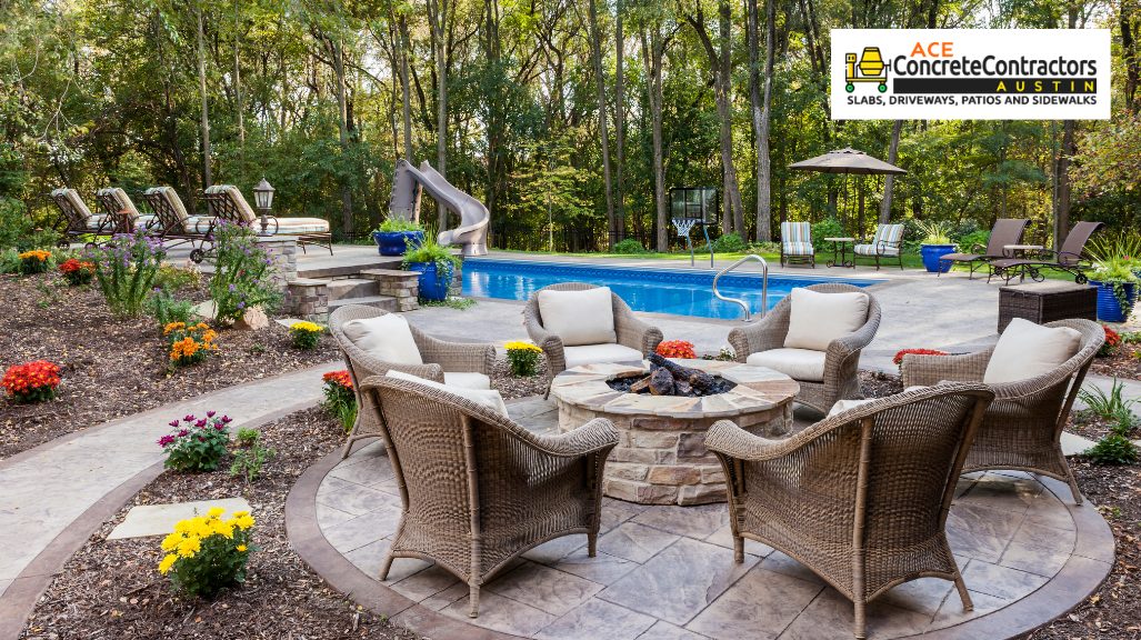 patio beside pool