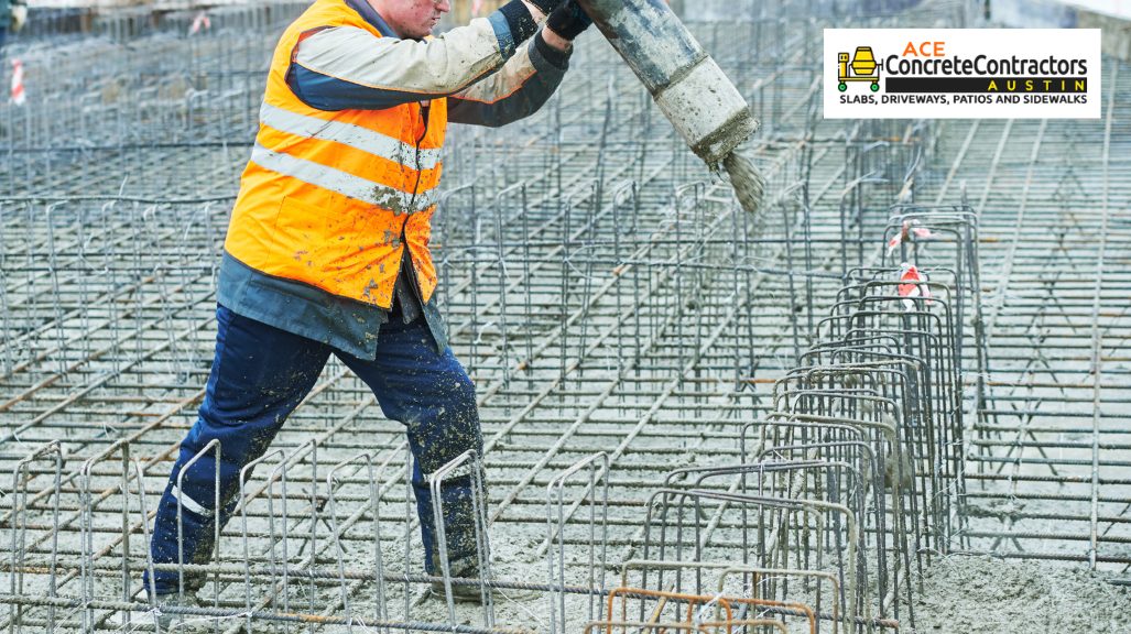 man holding concrete filler