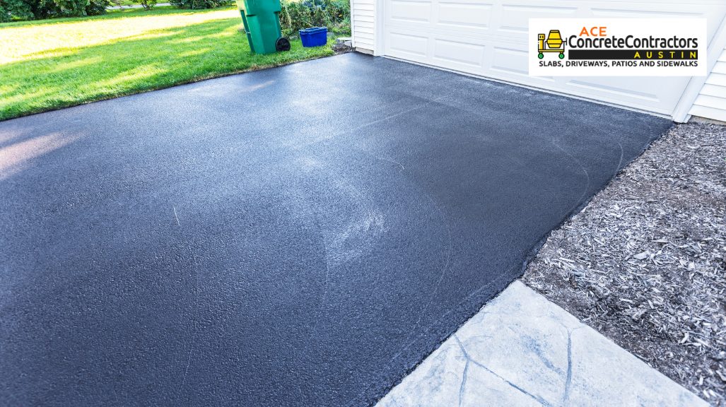 newly poured asphalt driveway