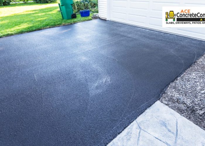 newly poured asphalt driveway