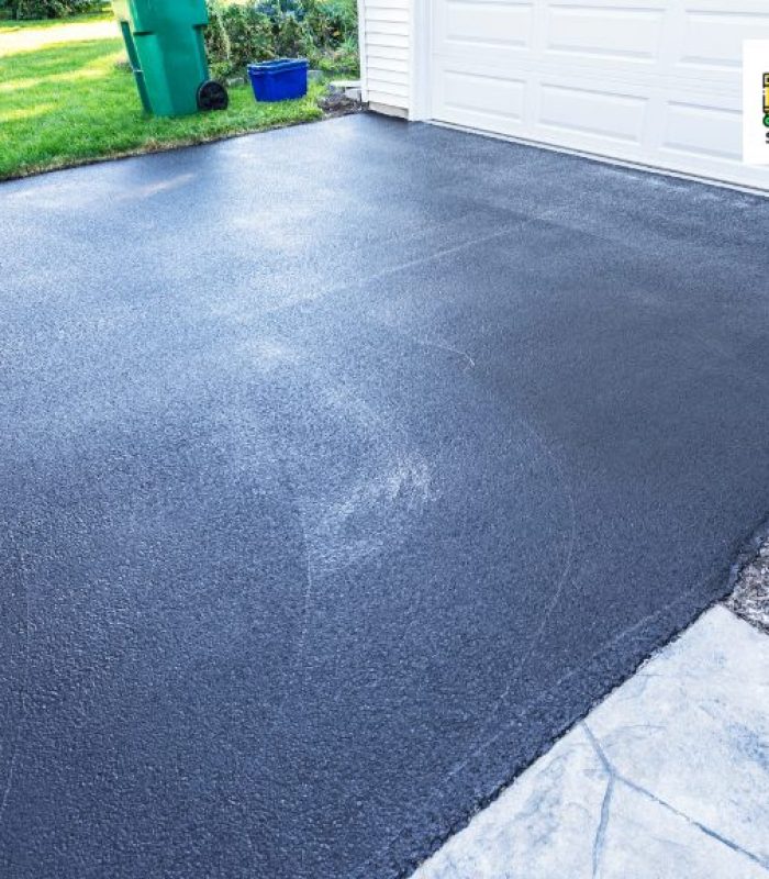 newly poured asphalt driveway