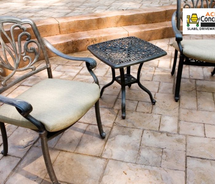metal chair set on patio