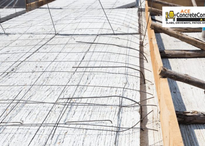 Newly installed concrete slab foundation