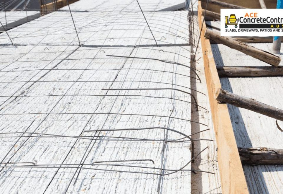 Newly installed concrete slab foundation